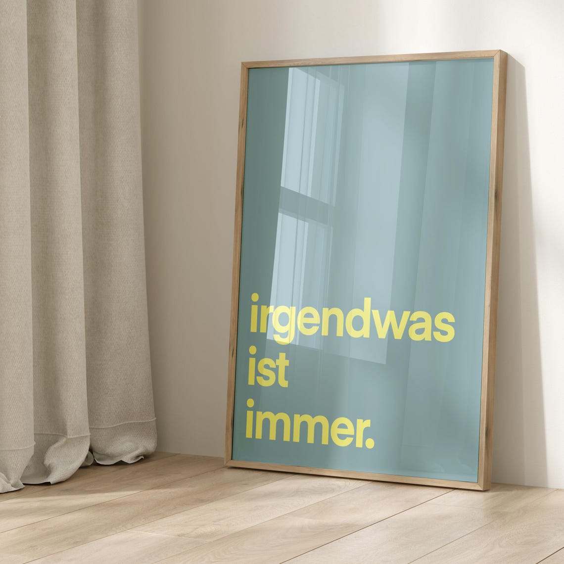 Irgendwas Ist Immer Pink Red German Saying Quote Typography Poster - Image 2