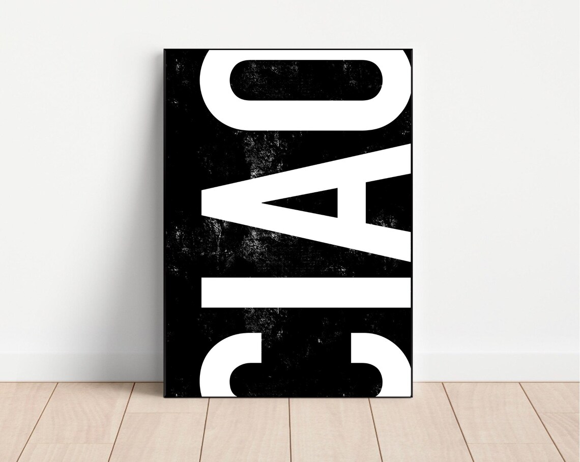Ciao Black Edition Typo Poster, Nice Wall Art Print - Image 2