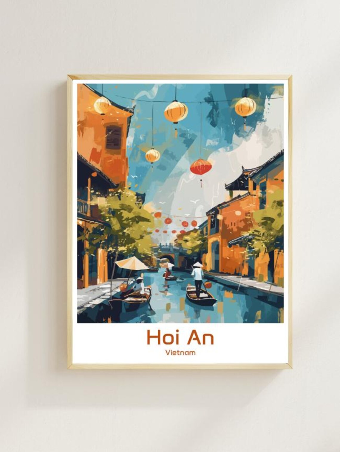 Hoi An Vietnam Lantern Lit Canal In The Old Ancient Town Poster