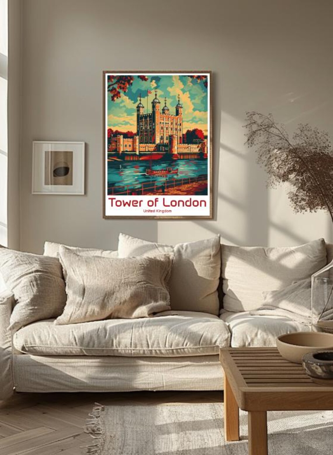 Tower of London Historic Castle Thames River Boat Sunset Travel Poster - Image 3