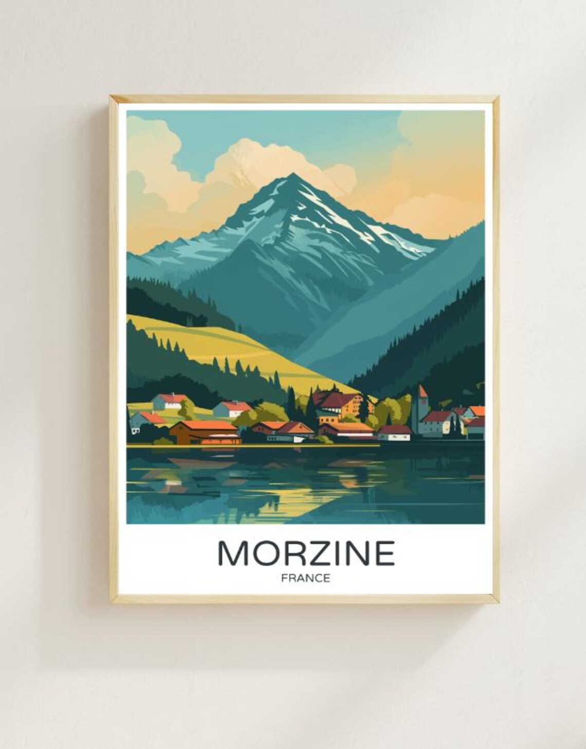 Morzine France Charming Alpine Village Lake Mountain Peak Poster