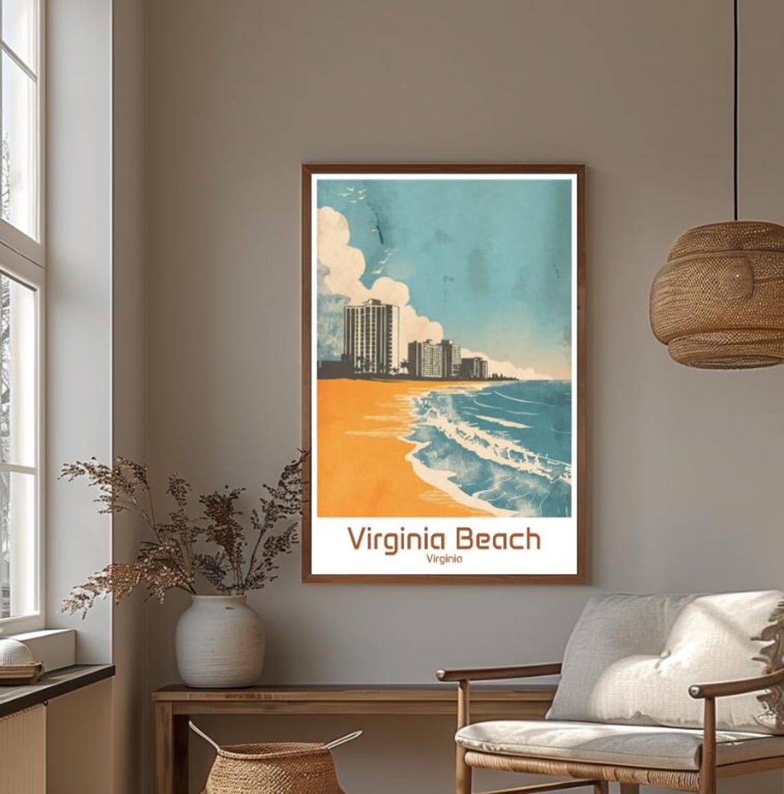 Virginia Beach Virginia Oceanfront Surf Beach Vintage Travel Poster - Image 4
