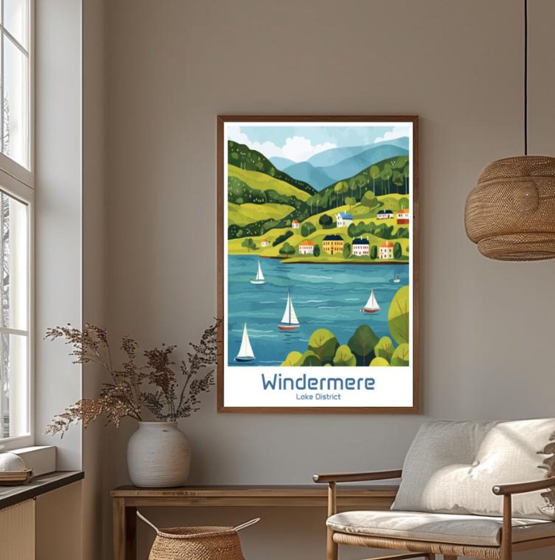 Windermere Lake District Sailboats on the Sparkling Water Poster - Image 4