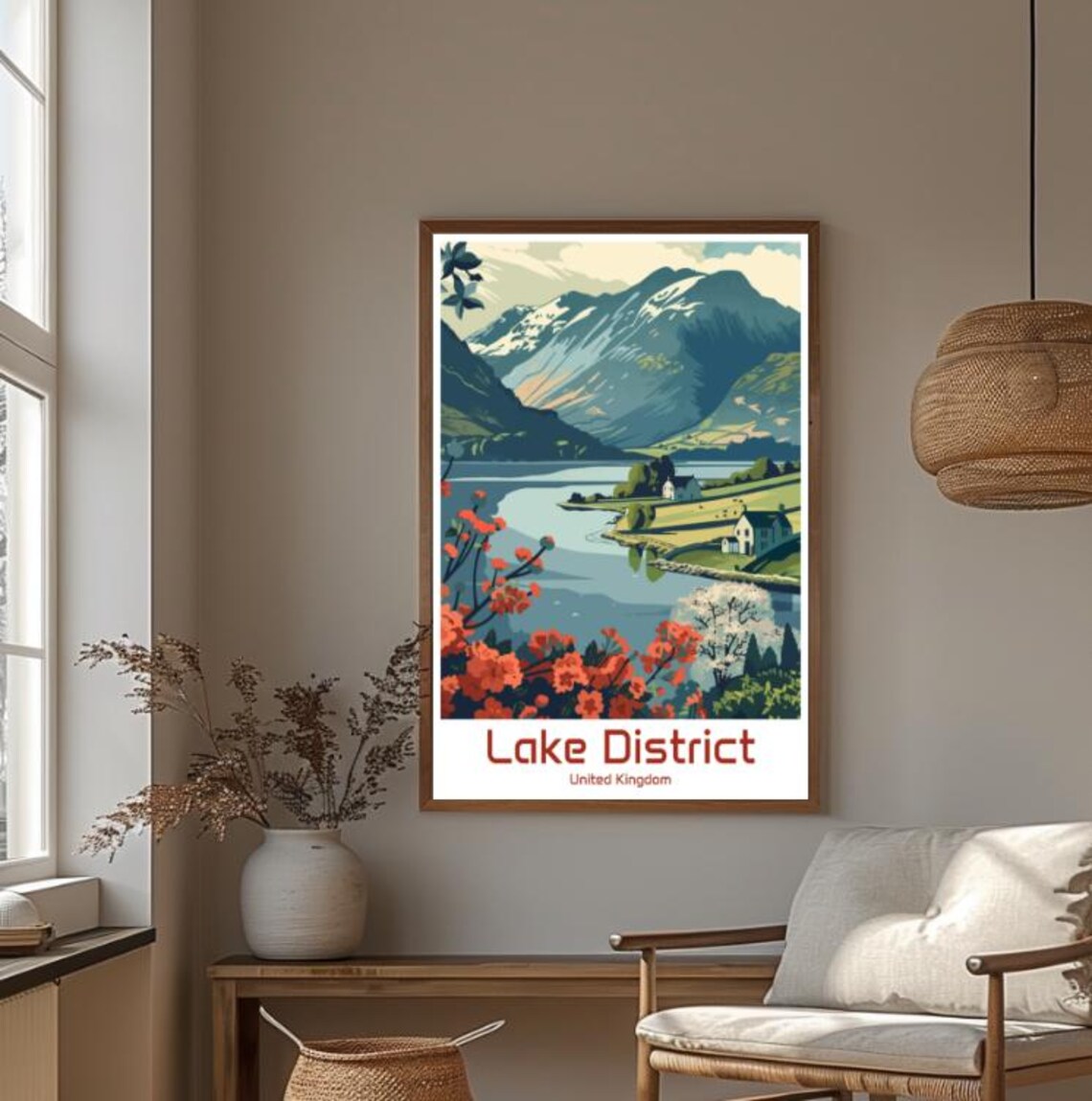 Lake District Cumbria Vintage Mountain and Lake Travel Poster - Image 4