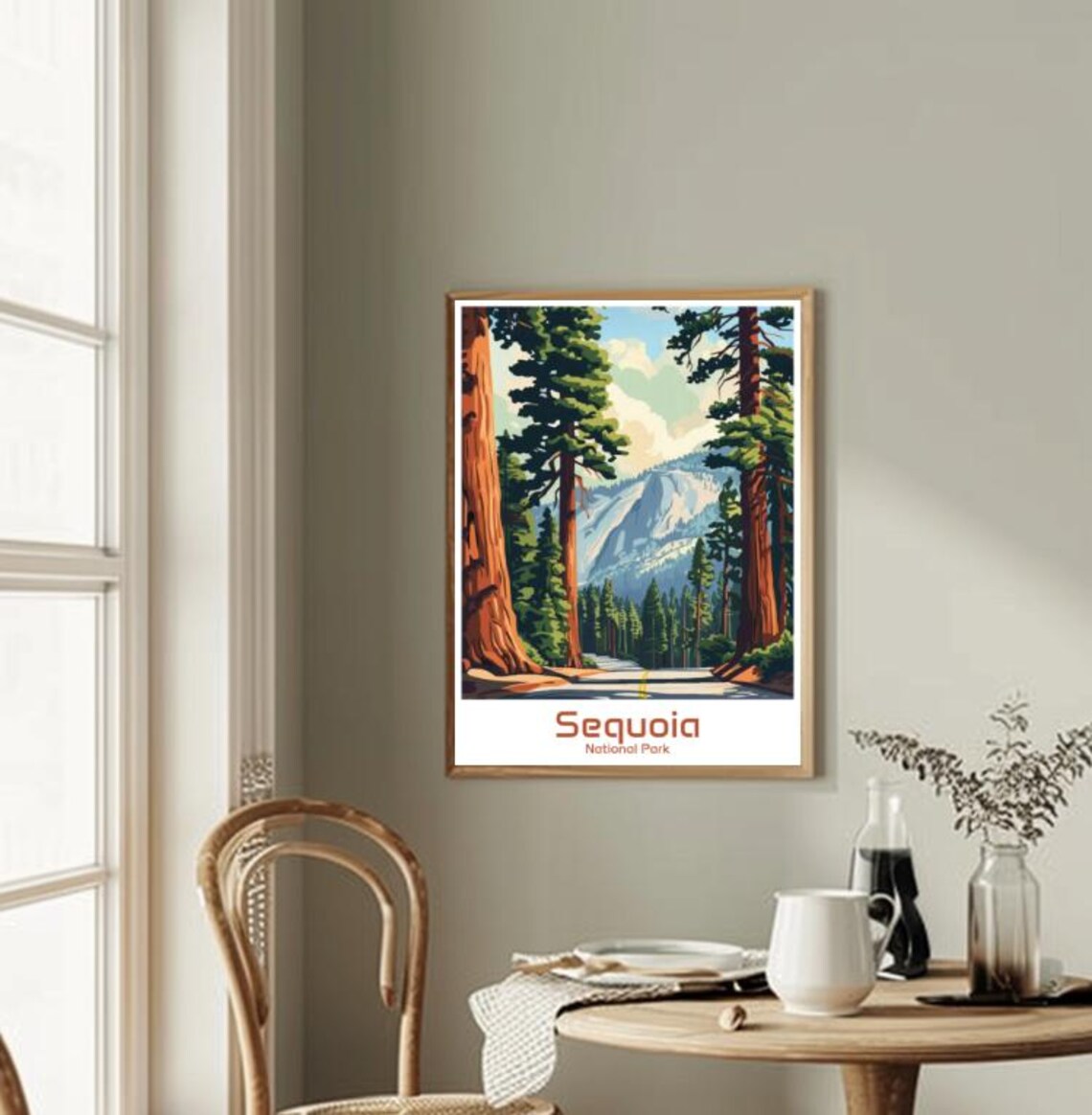 Sequoia National Park Giant Redwood Trees Lining a Road Poster - Image 2