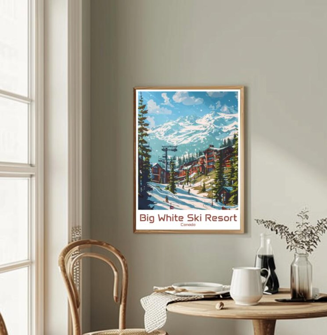 Big White Ski Resort Village Canada Winter Mountain Travel Poster - Image 2