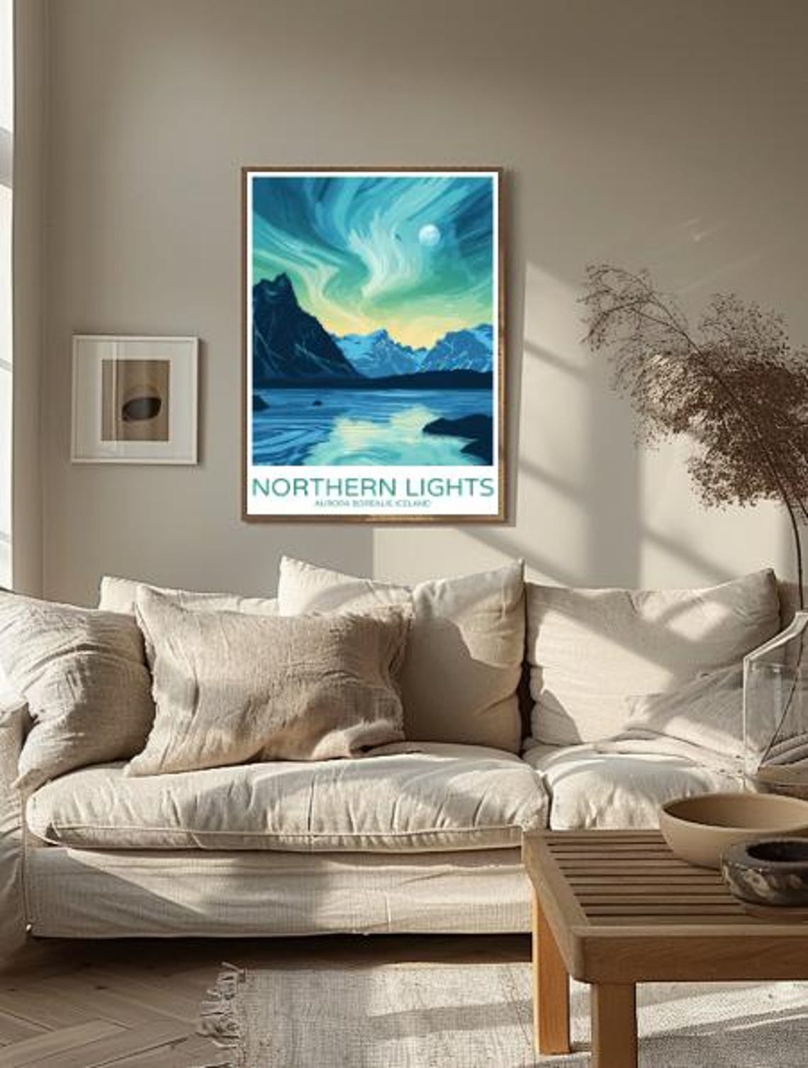 Northern Lights Iceland Aurora Borealis Night Sky Art Poster - Image 2