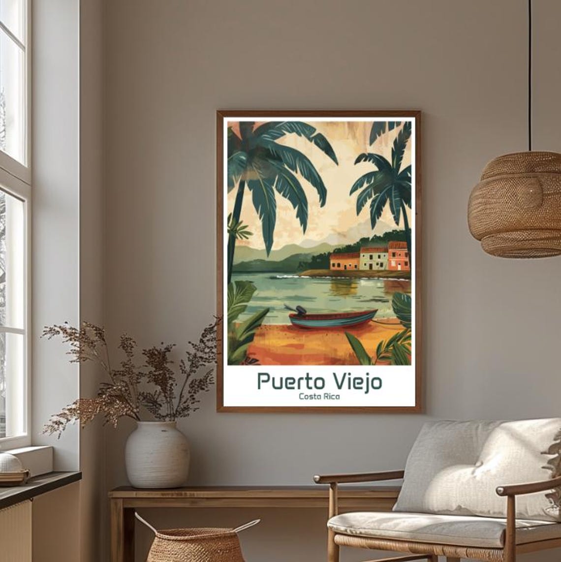 Puerto Viejo Costa Rica Palm Beach Canoe Village Tropical Poster - Image 4
