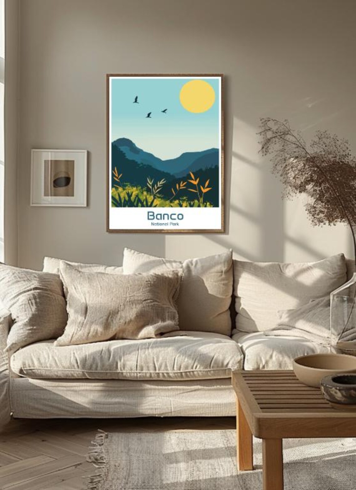 Banco National Park Golden Sun Over Blue Hills Landscape Poster - Image 3