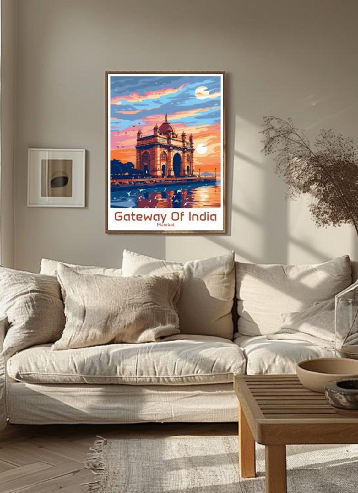 Gateway of India Mumbai Sunset Sky Seagulls Grand Monument Poster - Image 3