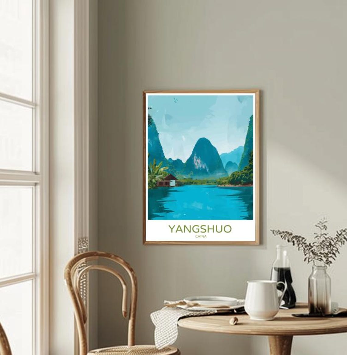 Yangshuo China Karst Mountains River Landscape Scenery Poster - Image 2