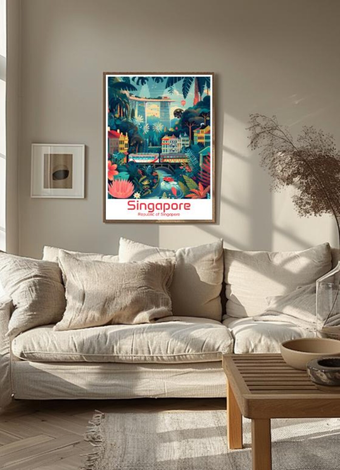 Singapore Marina Bay Sands Lush Tropical Cityscape Travel Poster - Image 3