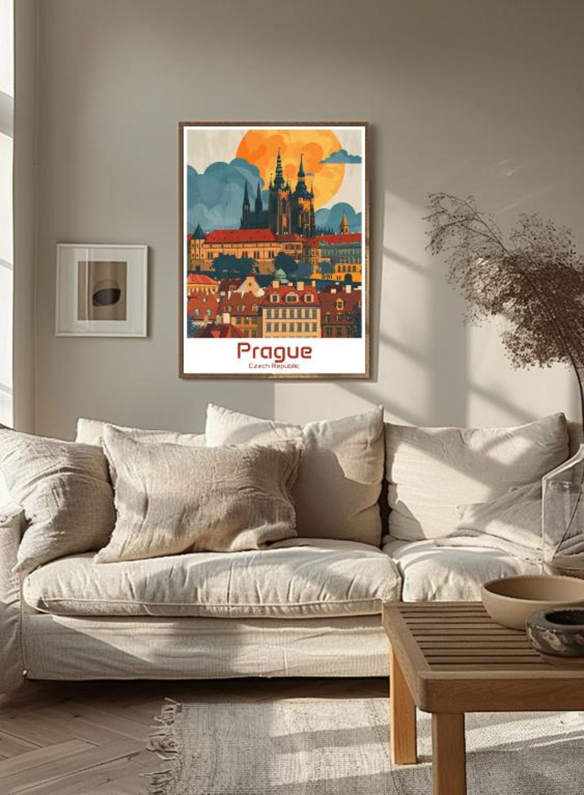 Prague Czech Republic Dramatic Sunset Over The Castle Poster - Image 3