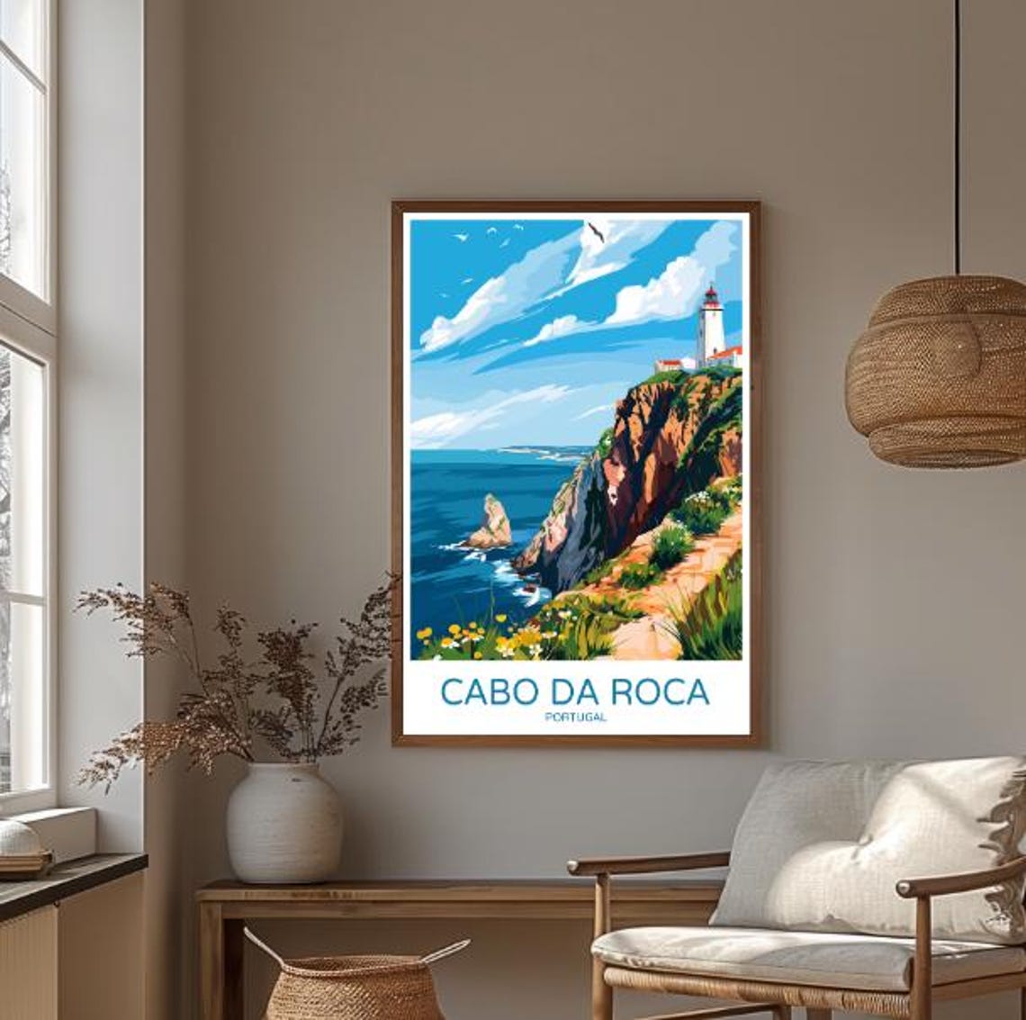 Cabo da Roca Portugal Cliff Lighthouse Dramatic Coastline Poster - Image 3