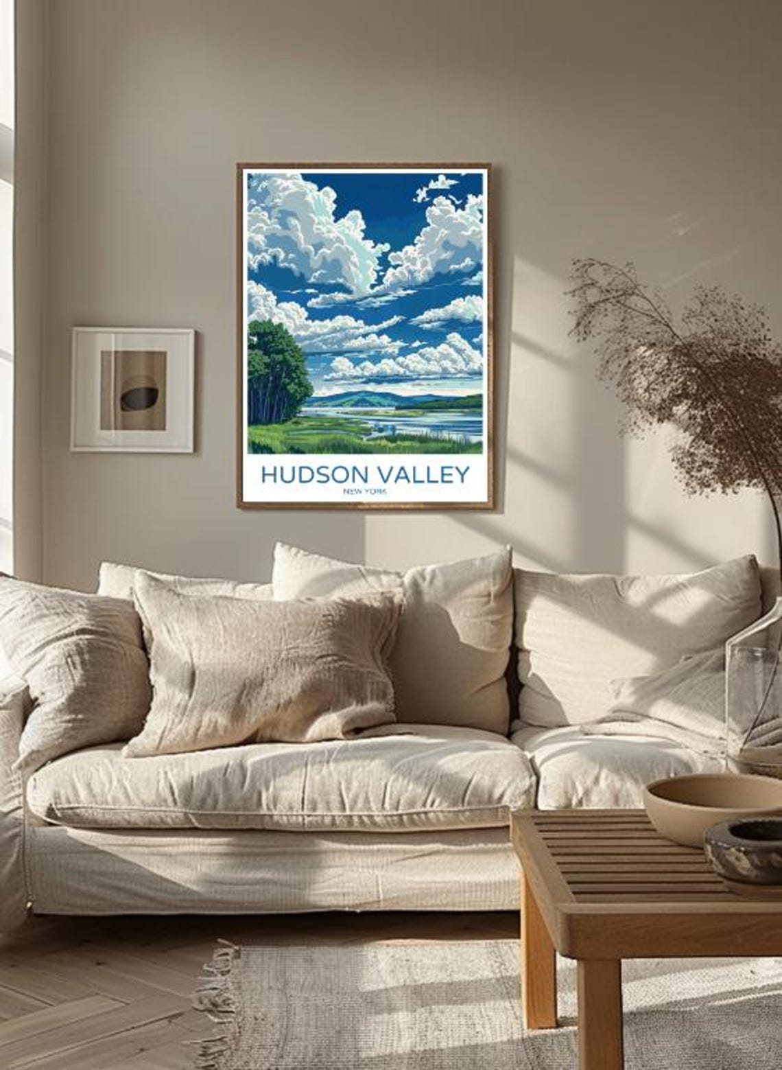 Hudson Valley New York River Landscape Dramatic Clouds Poster - Image 3