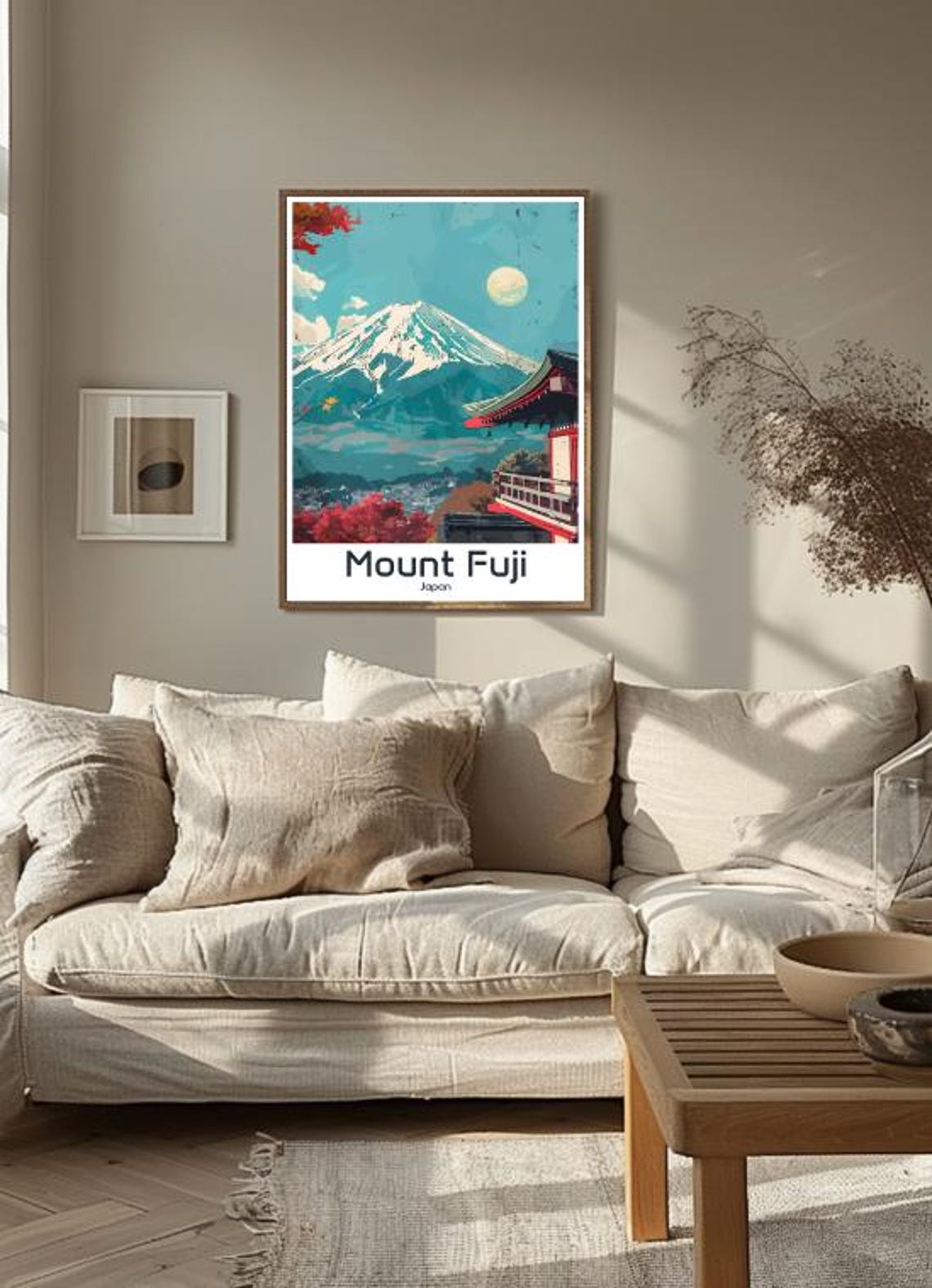 Mount Fuji Japan Autumn Moon Pagoda Mountain Landscape Poster - Image 3