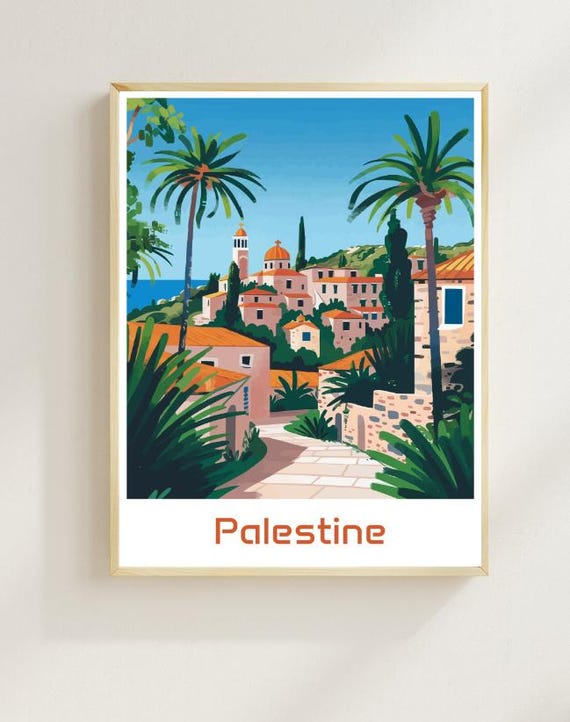 Palestine Travel Postermiddle Eastern Landscape Wall Art Historic Architecture Print Cultural Heritage Decor Palestinian Artwork For Home