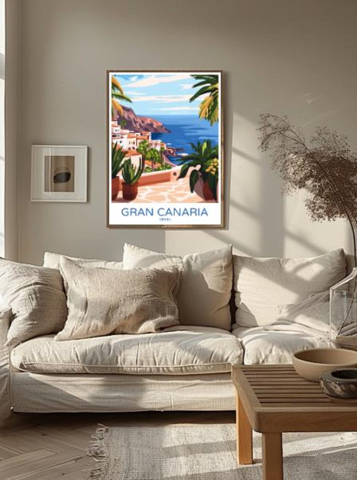 Gran Canaria Spain Terrace Overlooking Volcanic Coast Poster - Image 2