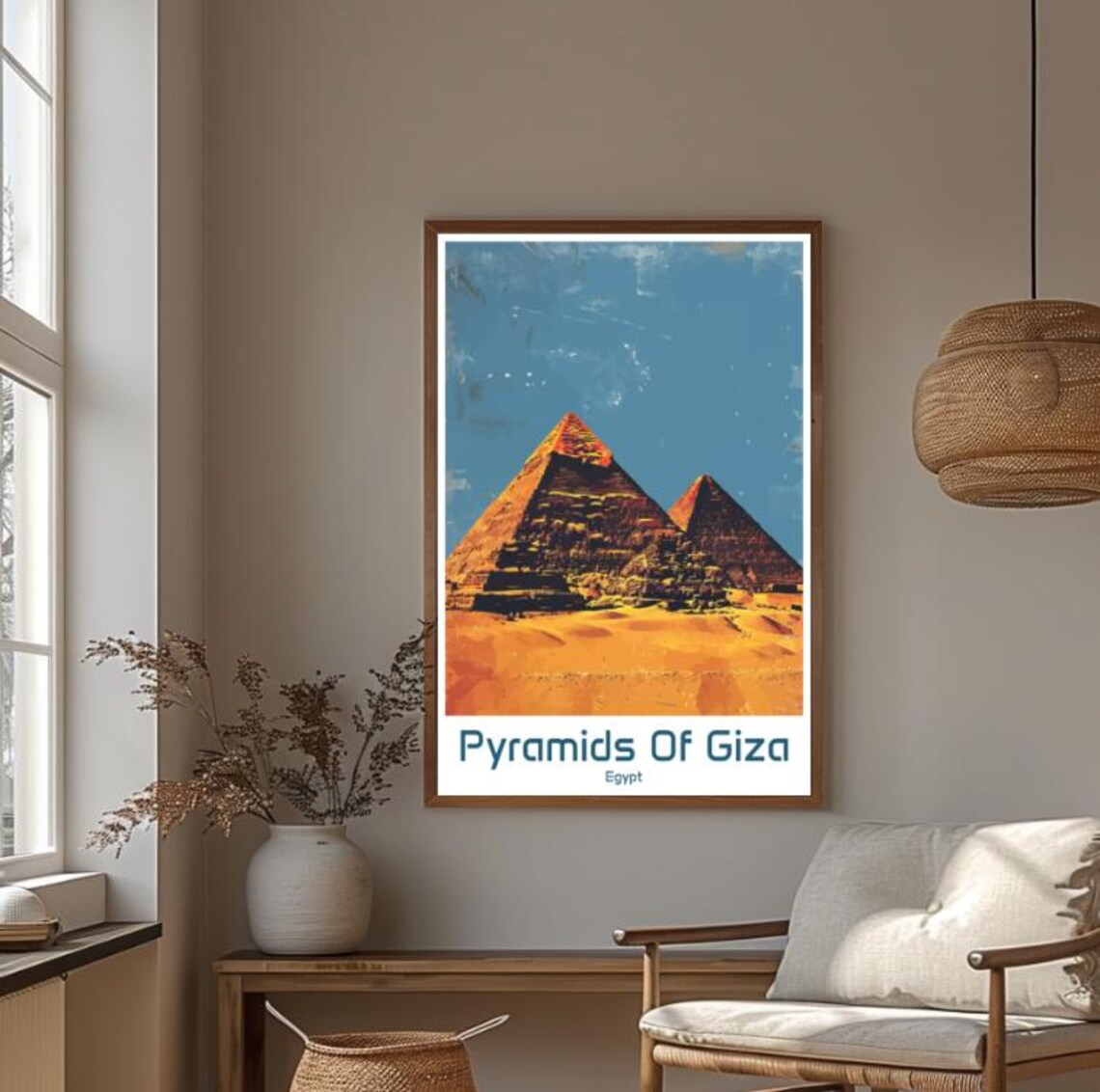 Pyramids of Giza Golden Egypt Ancient Desert Wonders Travel Poster - Image 4
