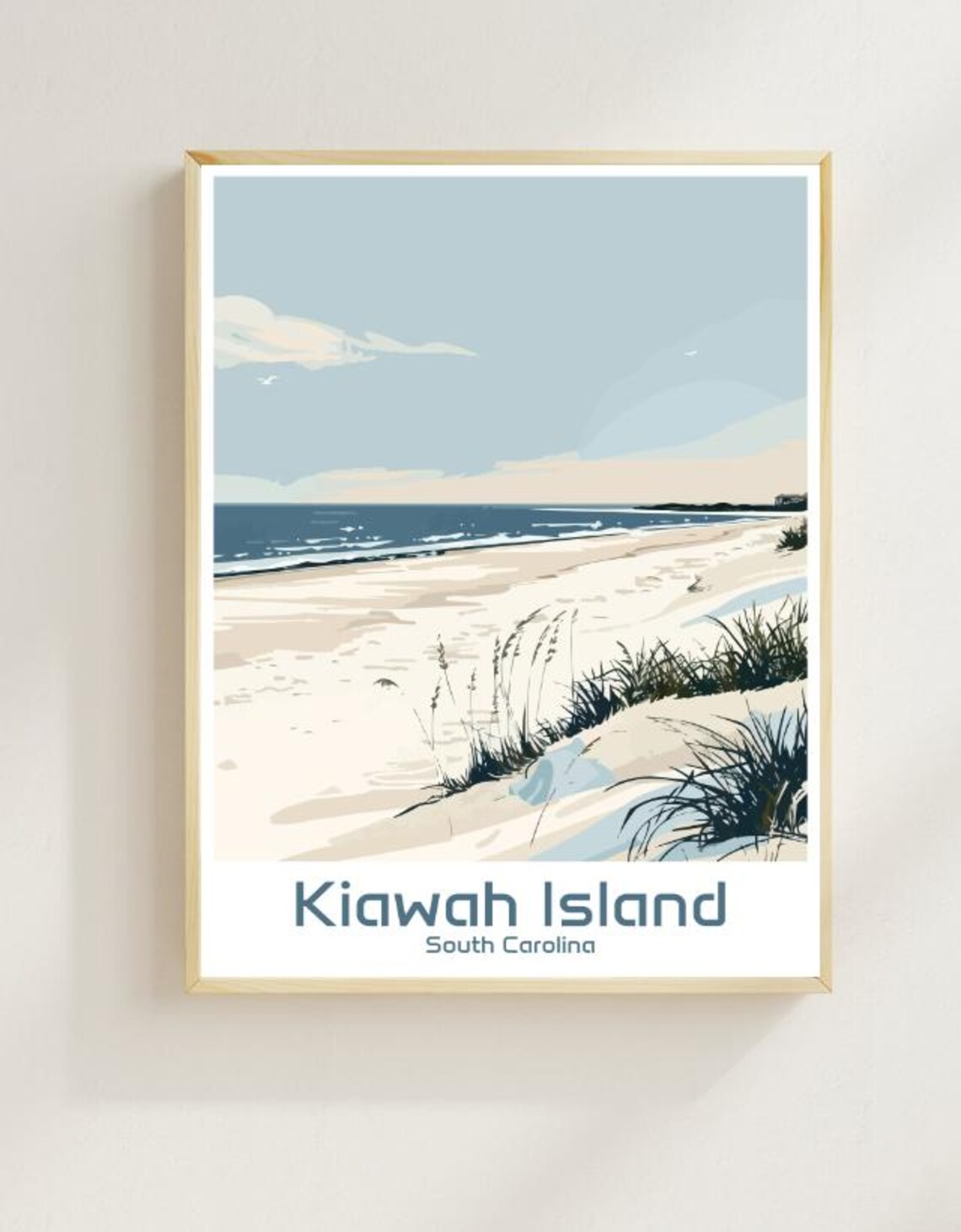 Kiawah Island South Carolina Dunes Quiet Beach Travel Poster