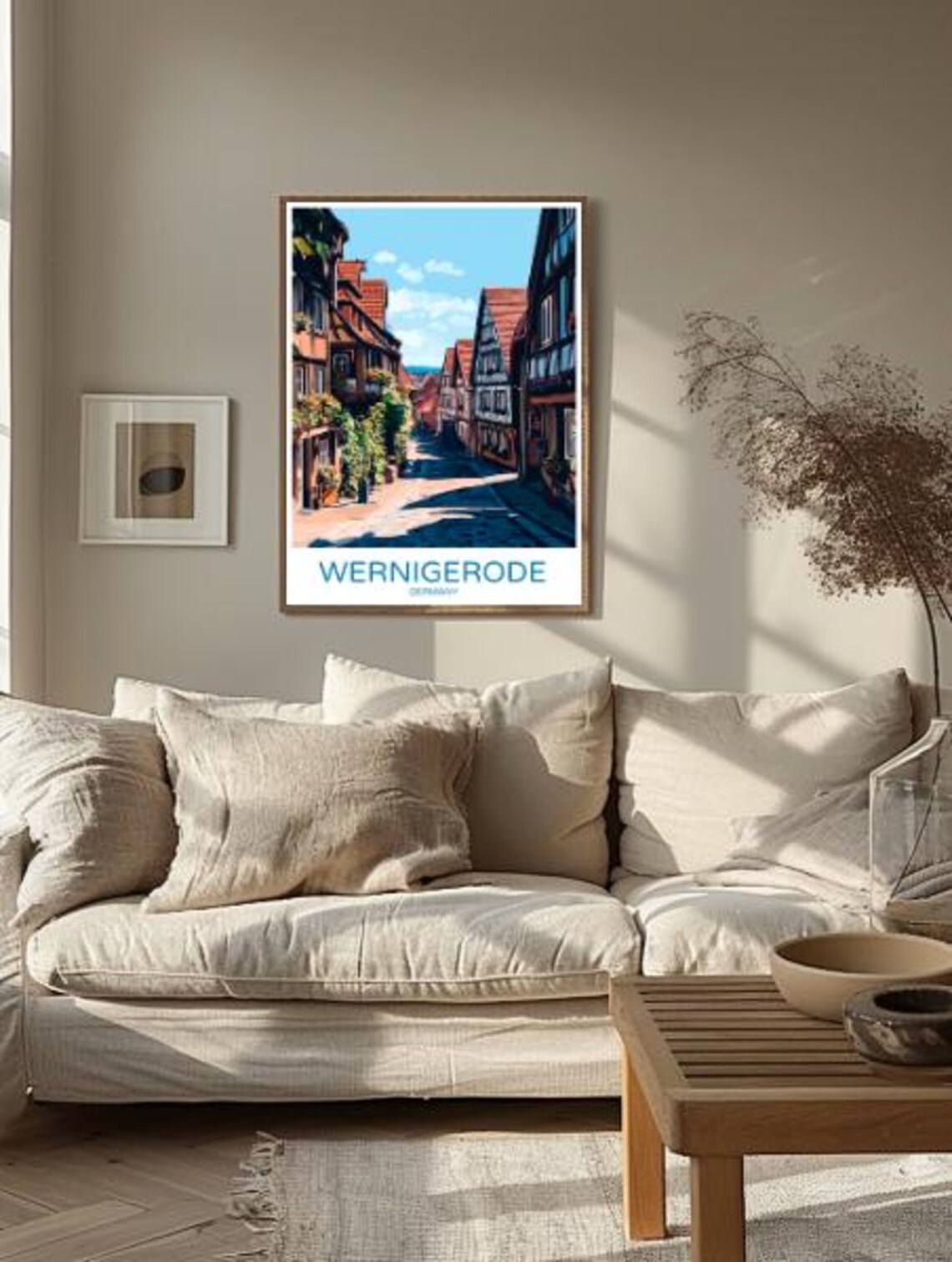 Wernigerode Germany Travel Poster Sunlit Half Timbered Street Scene - Image 2