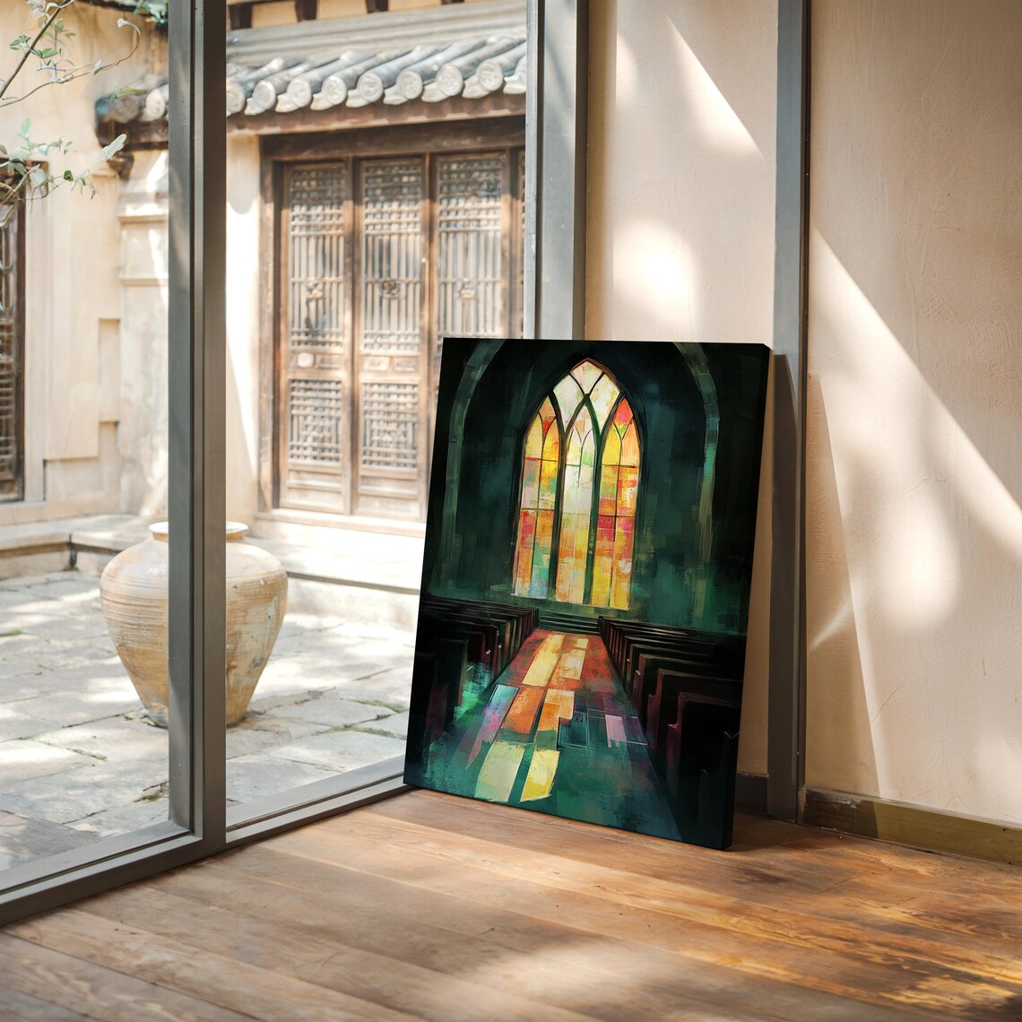 Stained Glass Church Window, Christian Worship Art Print - Image 5