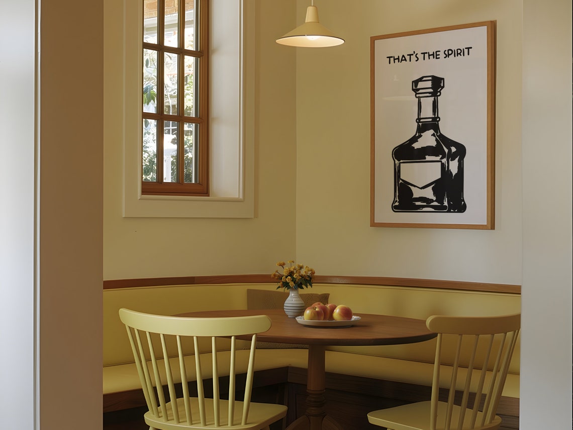 Thats the Spirit Whiskey Decanter Bold Black Minimalist Bar Poster - Image 2