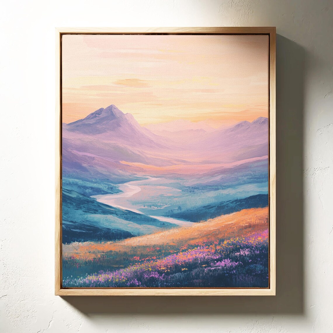 Tranquil River Valley At Sunset, Mountain Landscape - Image 3