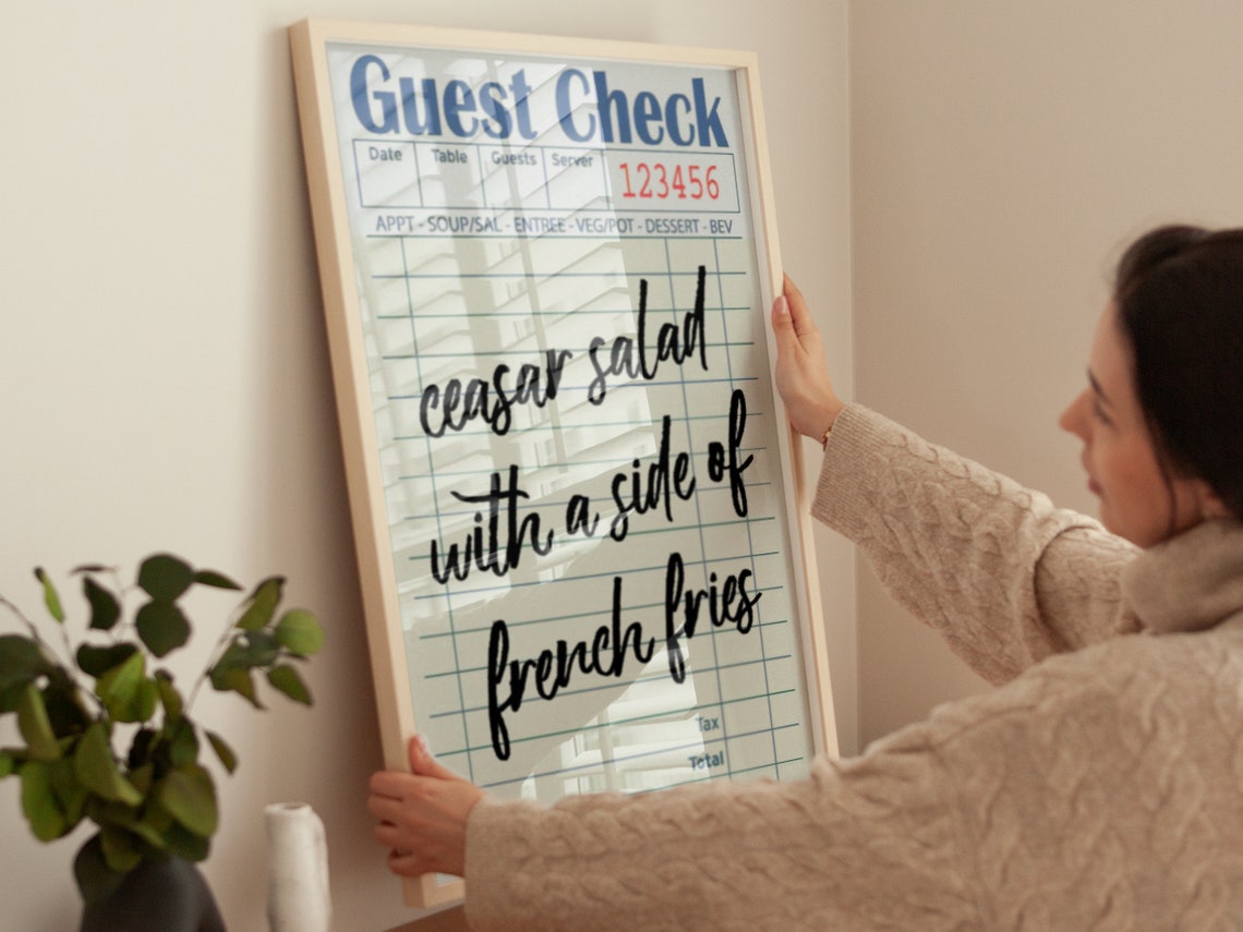 Guest Check Retro Diner Ticket Caesar Salad Funny Kitchen Wall Poster - Image 2
