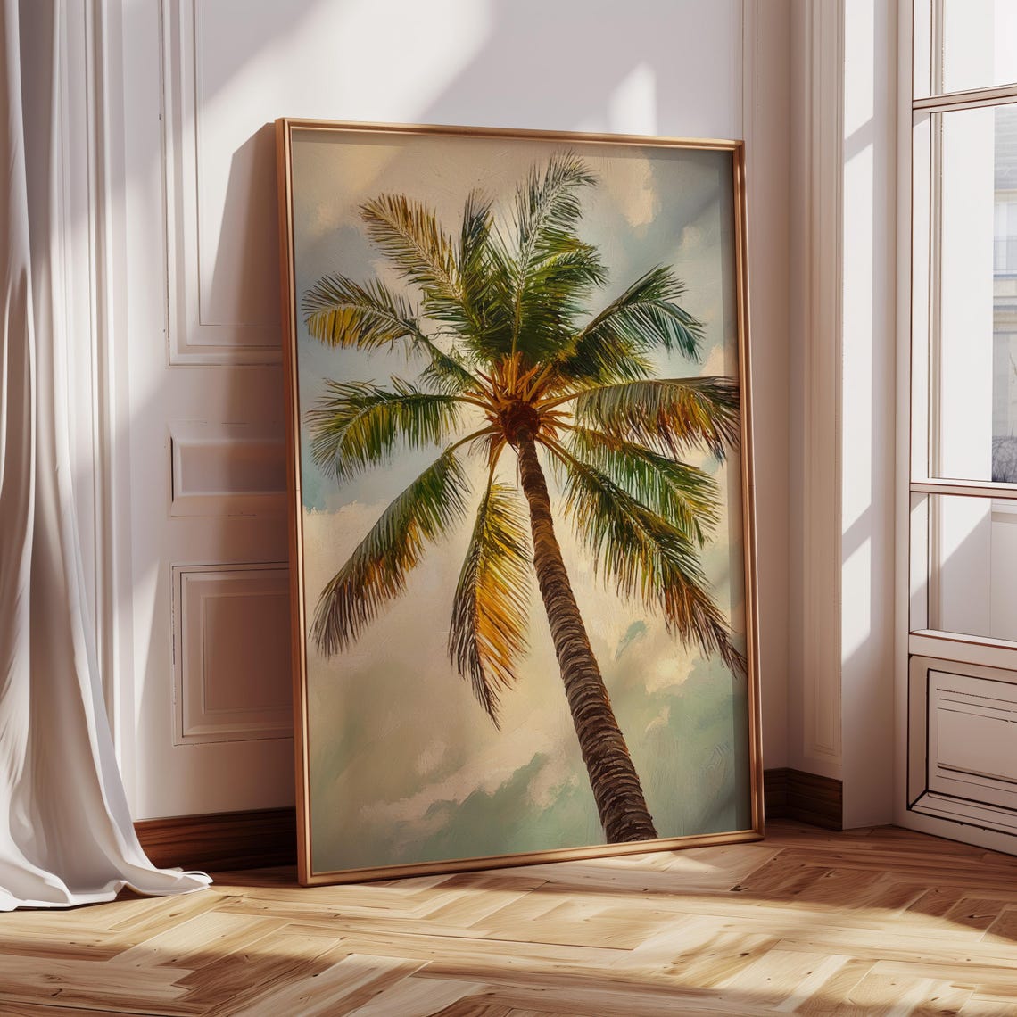 Palm Tree Art Print, Tropical Sky View - Image 4