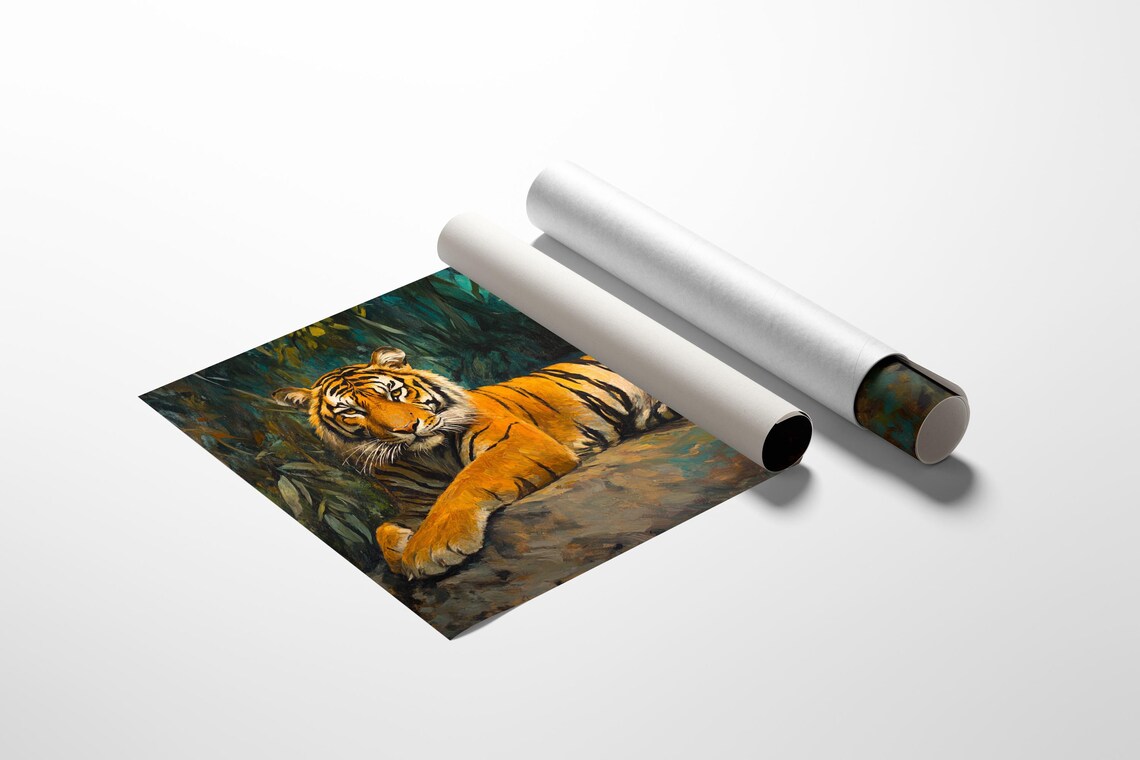 Majestic Tiger Jungle Art Print, Bold Wildlife Decor - Image 2