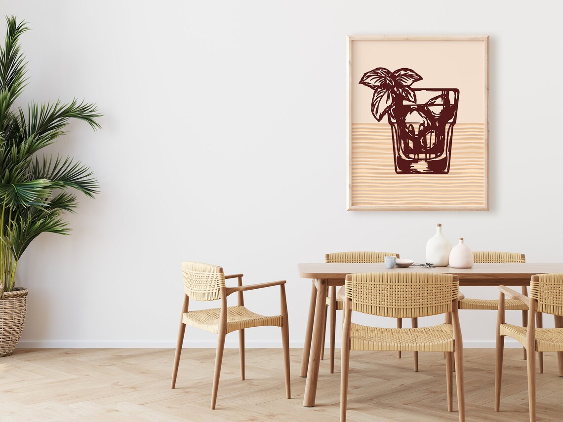 Boho Cocktail Art Print, Minimalist Modern Decor - Image 2