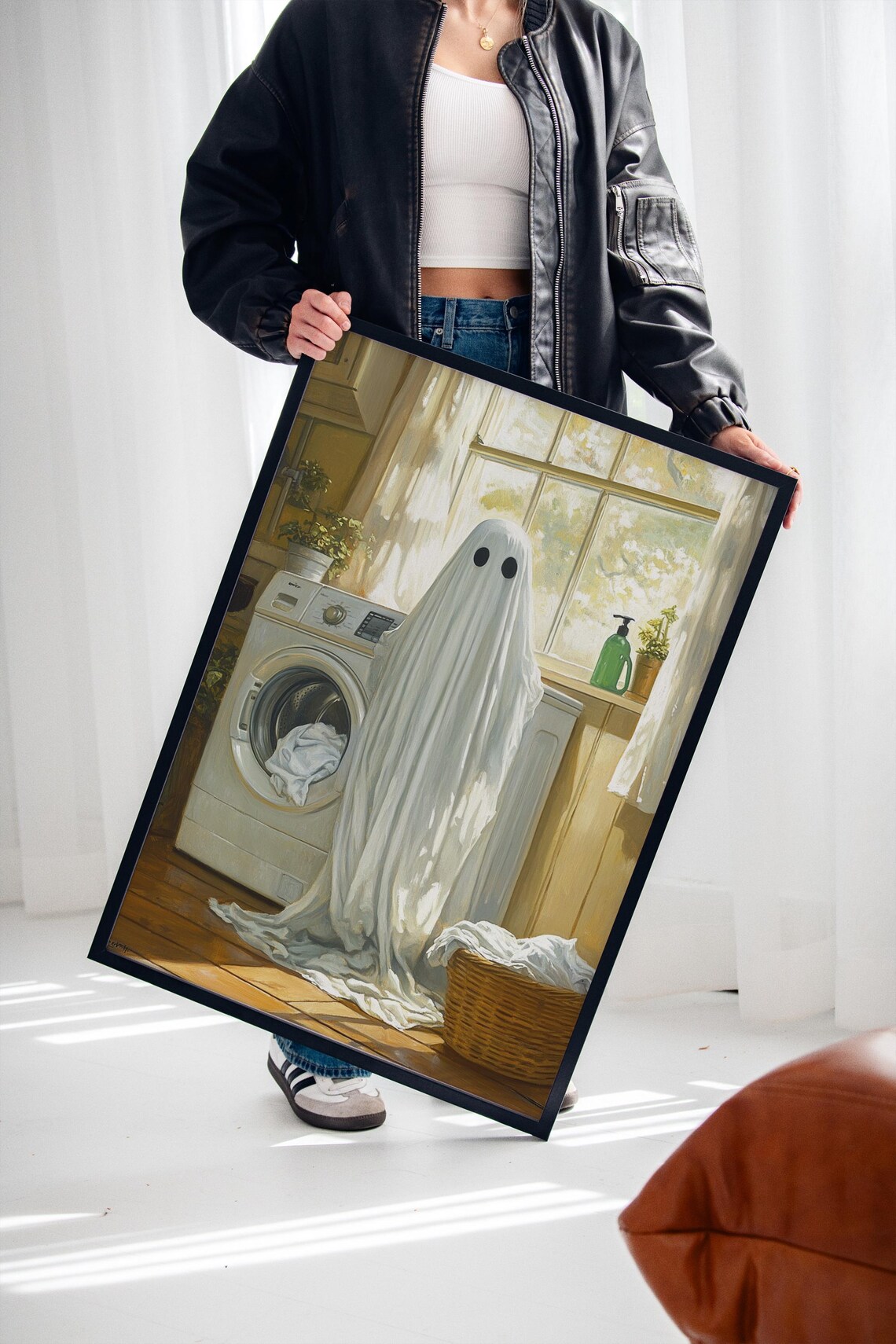 Cute Ghost In Laundry Room, Whimsical Chore Decor - Image 2