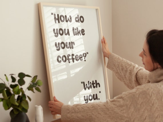 Coffee Bar Wall Art Boho Minimalist Prints Modern Art Bohominimalistdecor Trendy Coffee Art Physical Poster Print Shipped To You