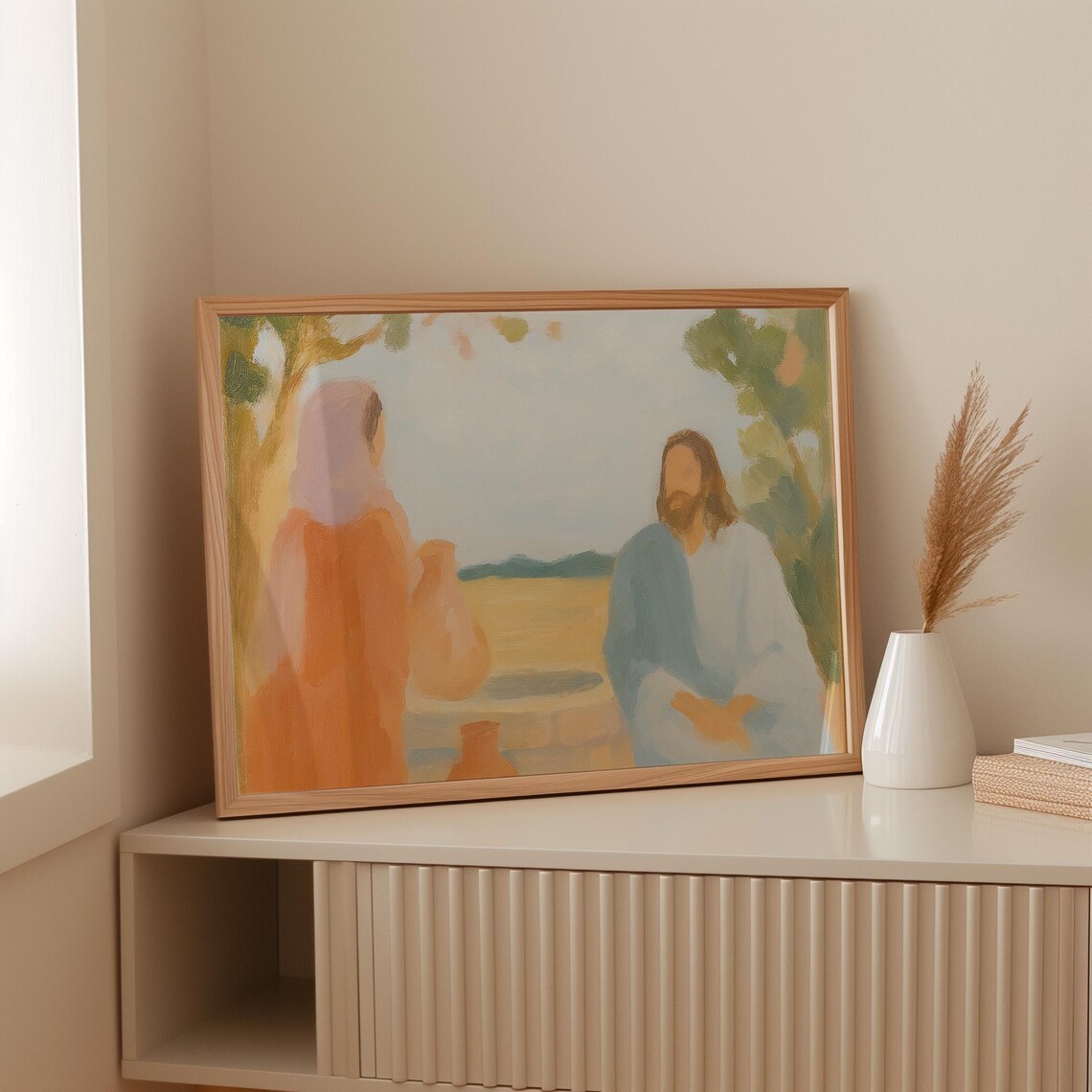Impressionist Jesus At The Well, Biblical Art Print - Image 2