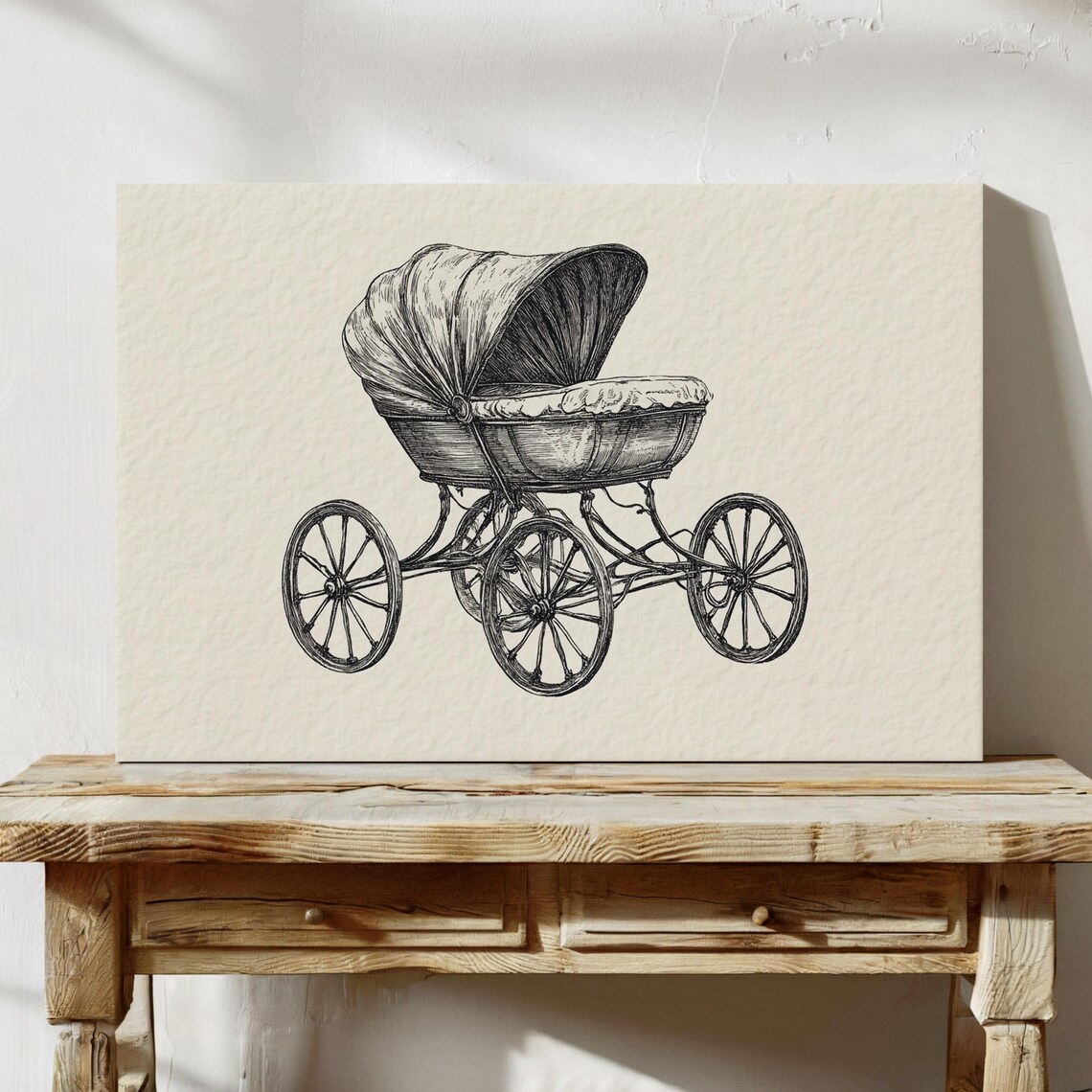 Vintage Baby Carriage Illustration, Victorian Nursery Art Print - Image 3