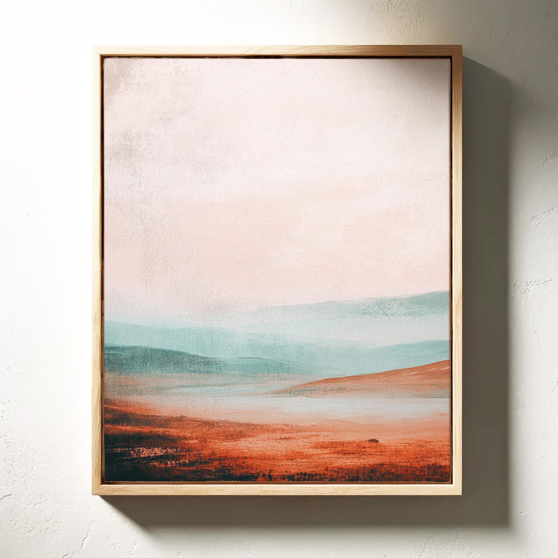 Abstract Landscape Earthy Reds Soft Teal Minimalist Desert Wall Poster - Image 3
