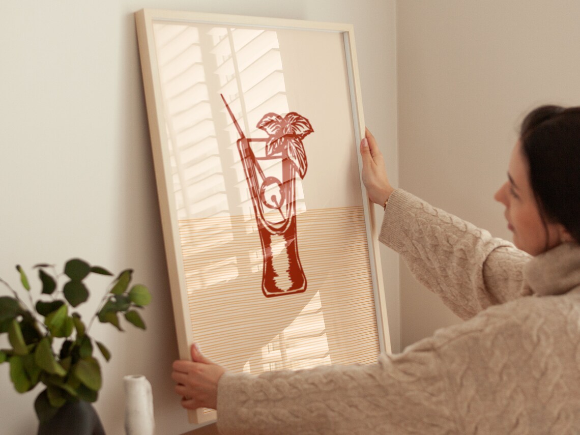 Boho Cocktail Wall Art, Minimalist Modern Art - Image 4