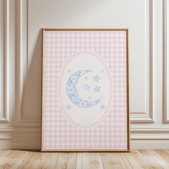 Physical Print Nursery Decorative Printing Wall Arts Baby Prints Moon Nurseryartprint Wallarte And Stars Decor