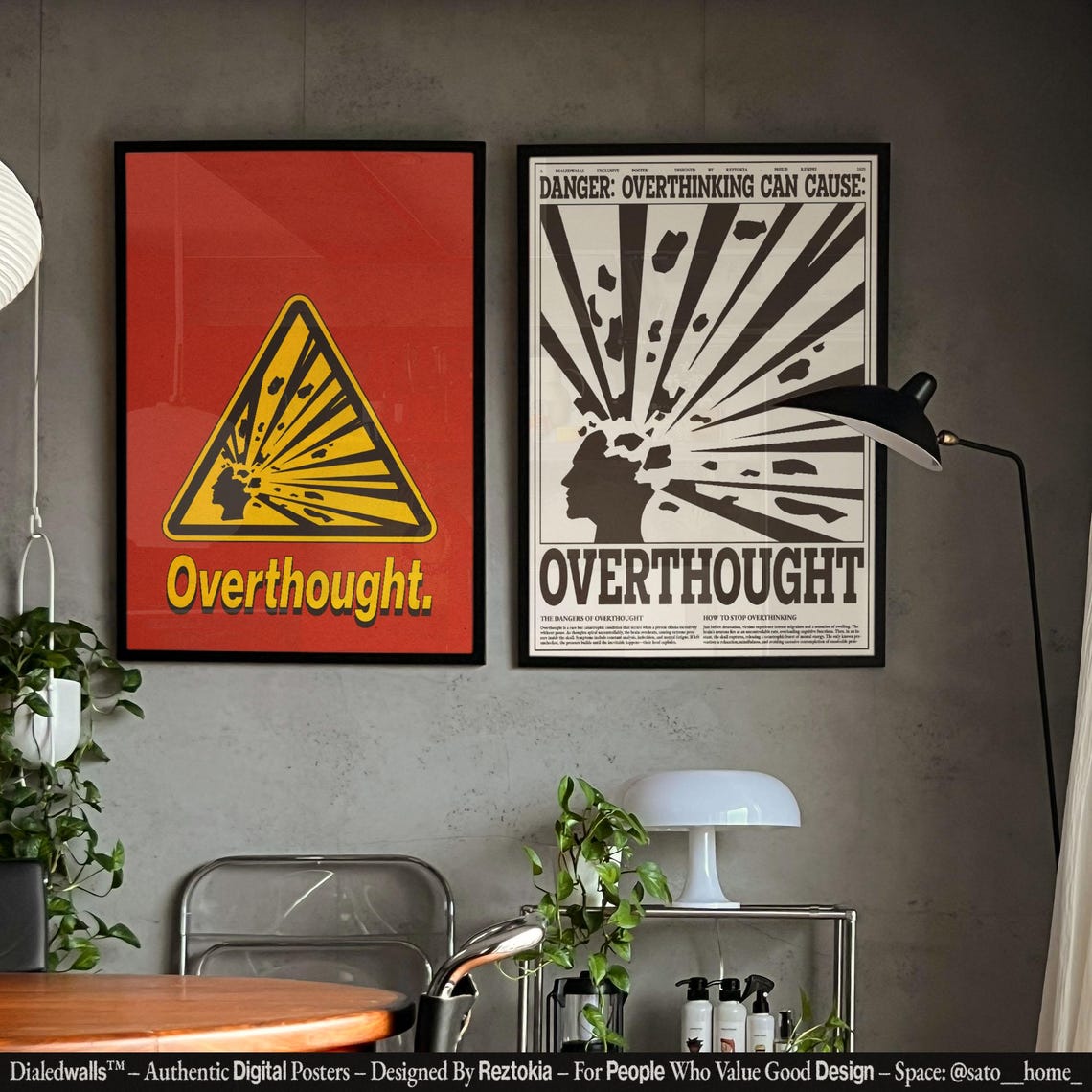 Danger Overthinking Can Cause Overthought Retro Newspaper Poster - Image 4