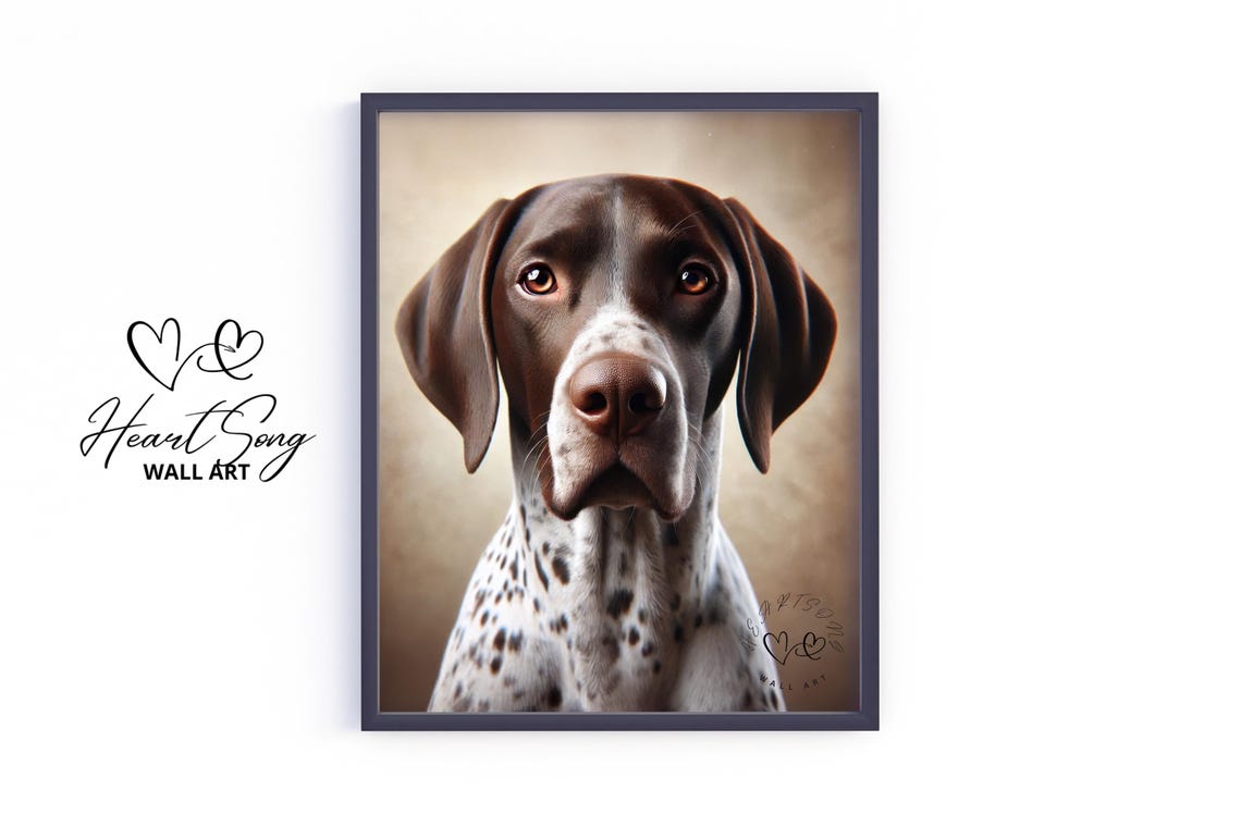 Loyal German Shorthaired Pointer Portrait Hunting Dog Poster