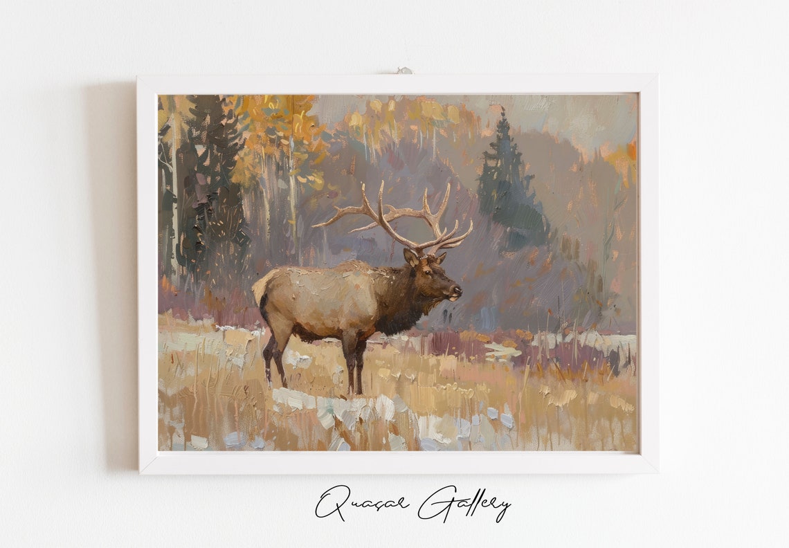 Forest Painting Cabin Wall Art, Landscape Art Print - Image 3