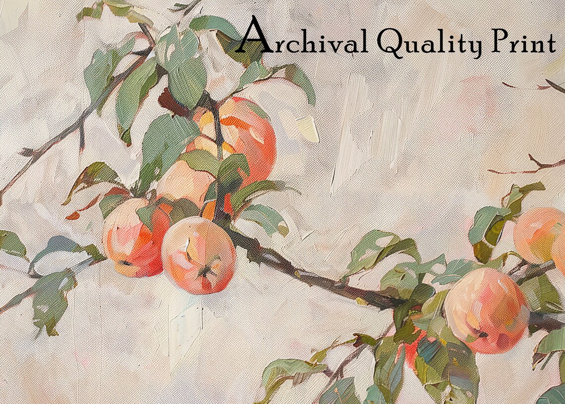Botanical Fruit Branch Painting, Vintage Art Print - Image 4