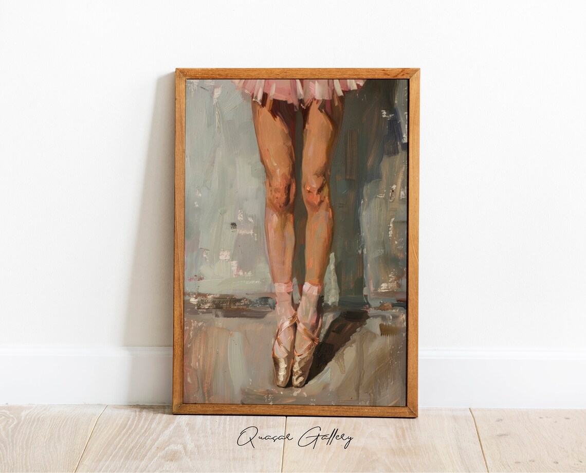 Ballerina Oil Painting, Preppy Girly Room Decor - Image 3