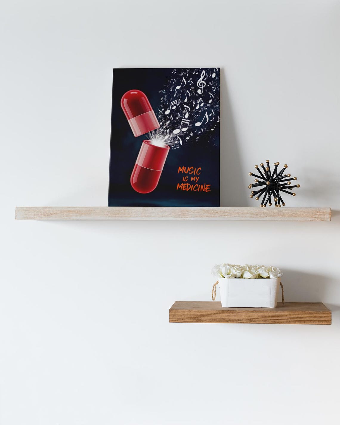Music Is My Medicine Red Pill Notes Quote Music Studio Poster - Image 2