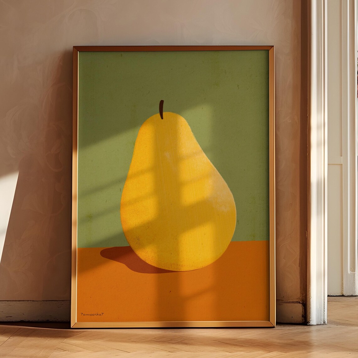 Hand Drawn Pear Art Print, Farmhouse Kitchen