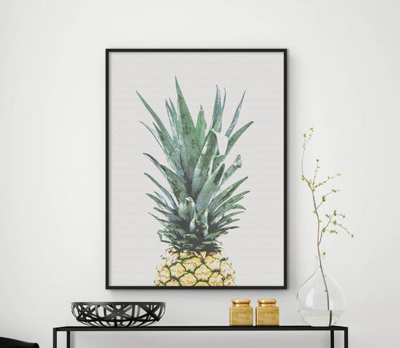 Sale Pineapple Print Watercolor Pineapple Pineapple Pineapple Poster Tropical Print Kitchen Decor Pineapple Decor