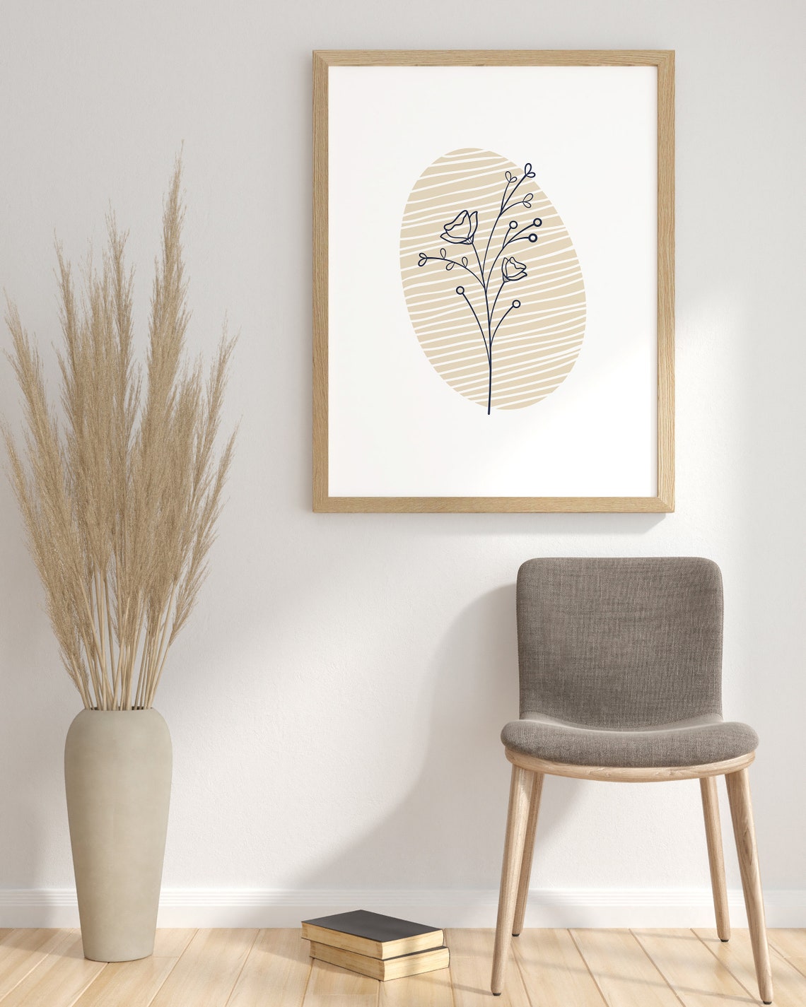 One Line Floral Sketch Minimalist Boho Wall Decor Art Poster - Image 3