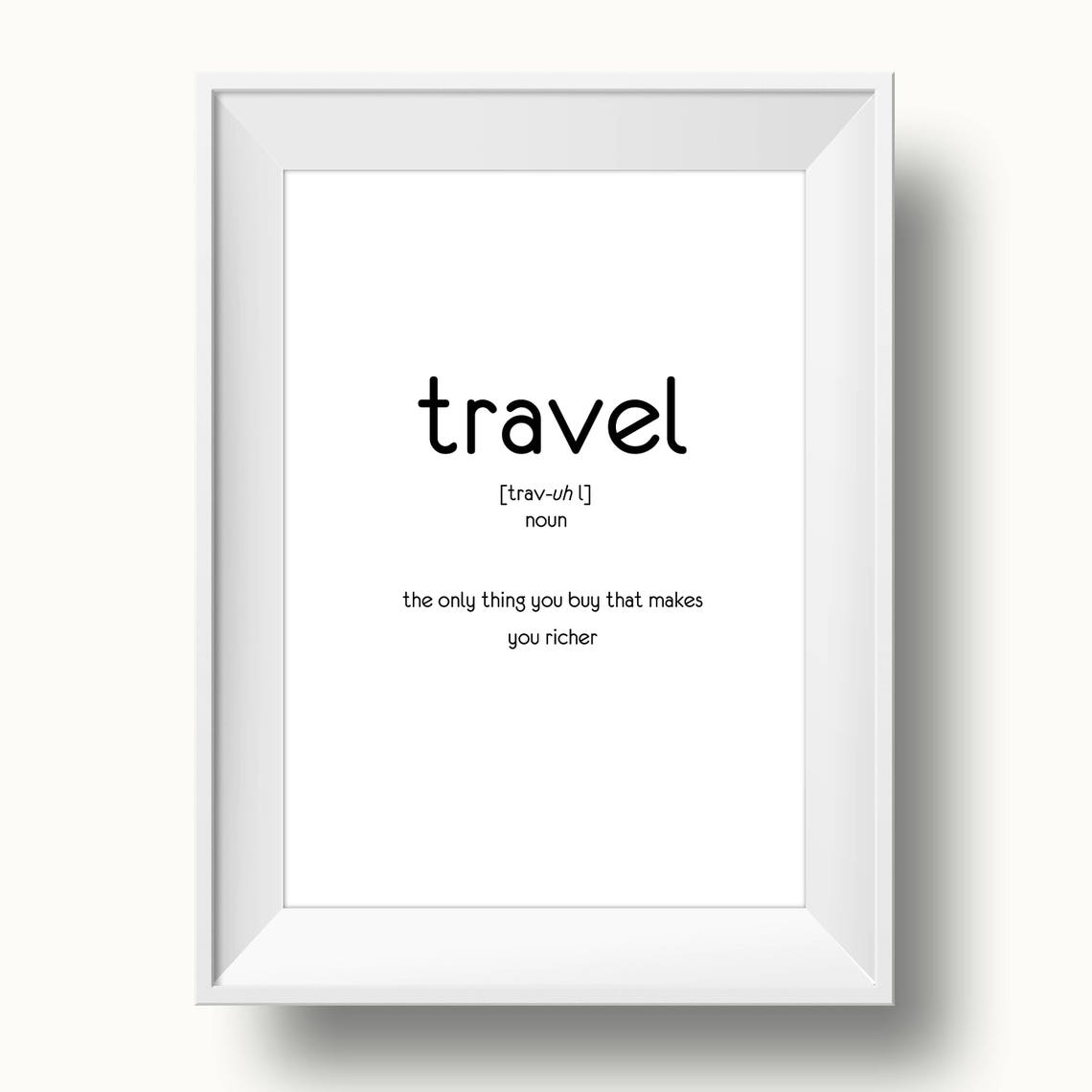 Travel Definition Inspirational Quote Typography Minimalist Poster - Image 2