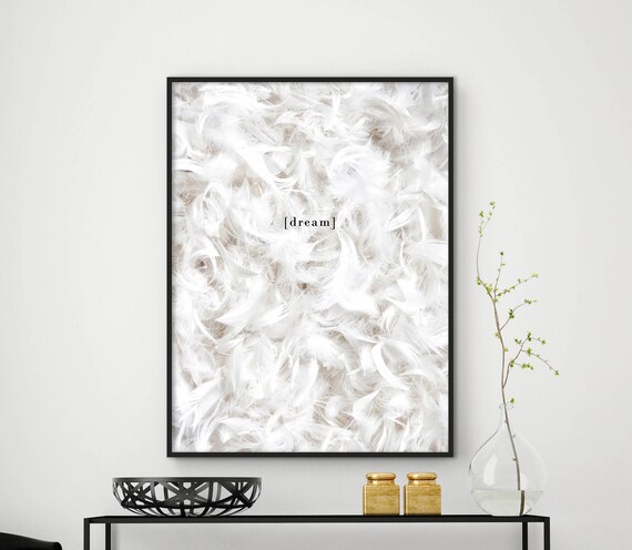 Feathers Print Dream Dream Print Feathers Scandinavian Print Minimalist Print Wall Art Home Decor Print